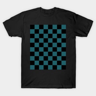 Ao Green and Black Chessboard Pattern T-Shirt